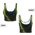 thumbnail image 6 of Rateoe Fluorescent Wolf Print Womens' Sports Bras Scoop Neck Sports Vest- Padded U Back Seamless High Impact Support, 6 of 7