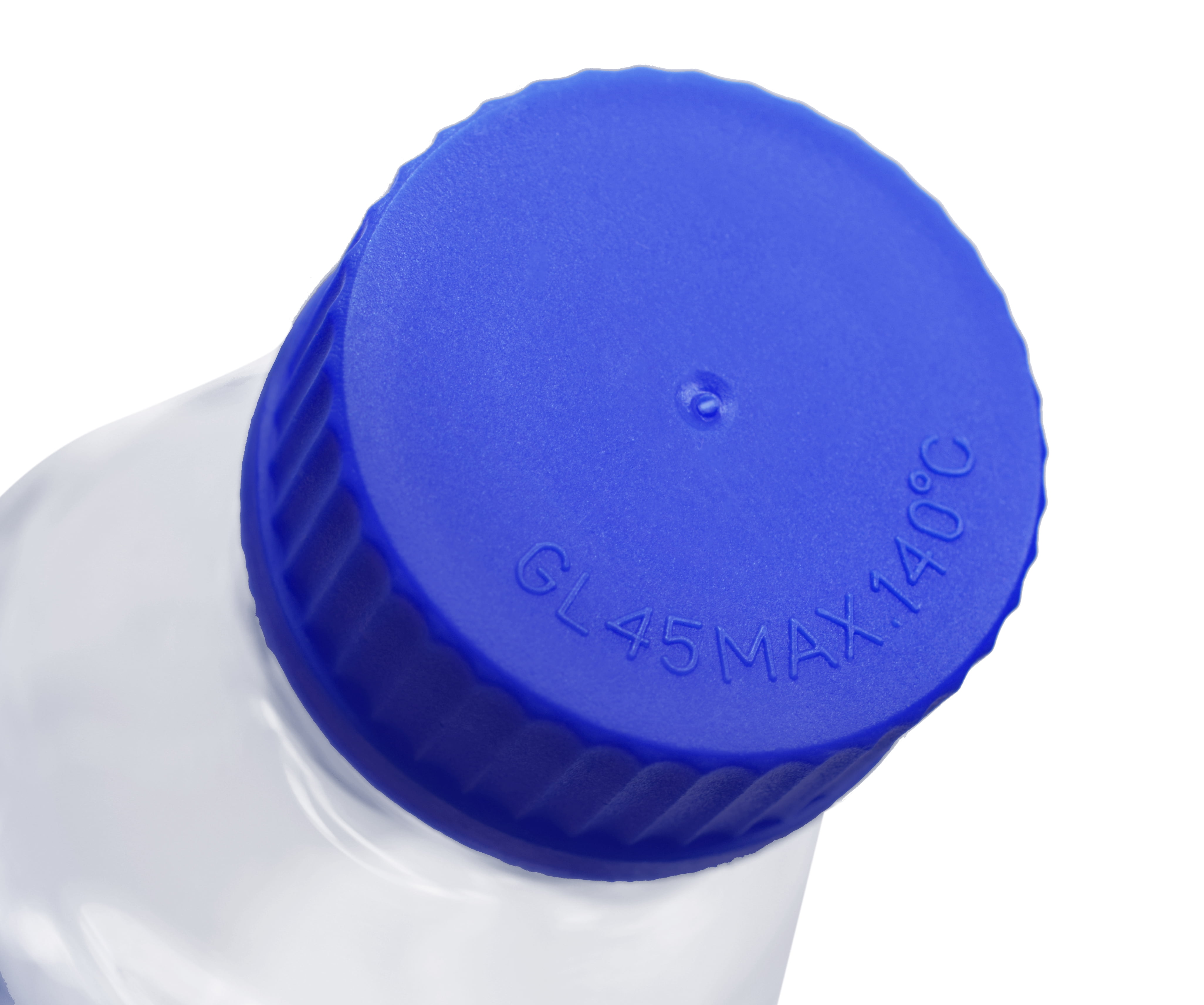 StonyLab Graduated Storage Bottles with GL45 Screw Cap, 1000 ml Borosilicate Glass Clear Round Lab Reagent Media Storage Bottles with Blue Screw Cap