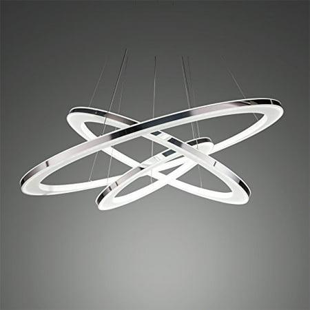 Modern Nature White Led Acrylic Pendant Light With 3 Rings Max 35 W Chrome Finish From Smarten Accuweather Shop