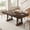 Walnut, variant on Industrial Style Wood Dining Table, Sturdy Metal Frame Double Pedestal Design with Dual Drawers for Large Family Dining Room