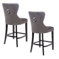 thumbnail image 2 of Ley Counter Stool in Black Velvet, Vintage Stool, Velvet Upholstered Stool, Island Counter - Set 2, 2 of 3