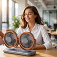 thumbnail image 7 of Miwamany Tower Dual Head Desktop Fan Multifunctional Oscillating Fan for Home Office Bedroom Table Personal Cooling with Type-C Charging, 7 of 7