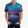 thumbnail image 1 of Balery Night At Lake Aurora Camisa Polo de Hombre con Estampado, de Manga Corta y Tejido Medio, Camisa Tipo Golf Polo-Large, 1 of 6