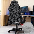 thumbnail image 4 of SCRAWLGOD Leopard Print Gray Black 4 PCS Gaming Chair Covers Stretchable Computer Chair Cover with Armrest Slipcovers Anti-Slip Universal Rotating Armchair Covers, 4 of 7