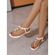thumbnail image 1 of Women's Flat Sandals With Small Heels And Toe Clips, White, Summer New Style, 1 of 5