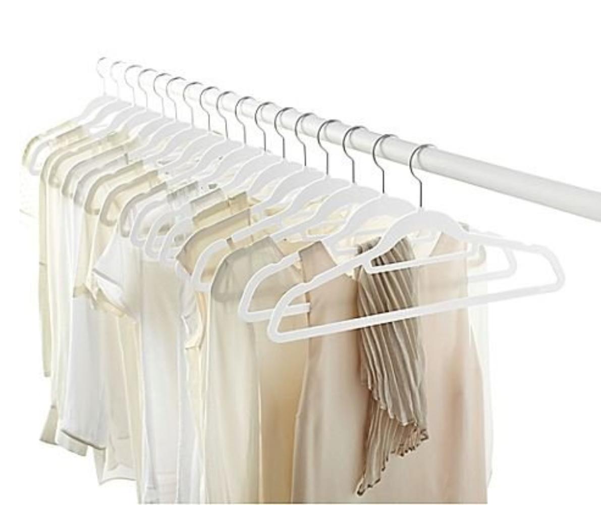 Real Simple Slimline 12-Count Flocked Shirt Hangers in Dove