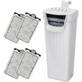 thumbnail image 1 of Moonorange Aquarium Power Filter(3.5W), Turtle Tank Filter, Silent Low-Water Filter for Small Fish Tank, Reptile Tank Up to 15Gallon, with 4pcs Cartridges.(White), 1 of 7