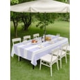 thumbnail image 5 of 52x70 Inch Outdoor Tablecloth with Umbrella Hole Zipper Rectangle Purple Striped Rectangular Tablecloths Outside Waterproof Modern Classic Horizontal Stripes Patio Table Cloth Cover for Picnic Party, 5 of 8