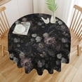thumbnail image 3 of Vintage Floral Tablecloth, Black Pink Flower Rose Gothic Garden with Beautiful Blooming Roses Table Cover for Mother''s Day Picnic Holiday Tea Party Decoration 60x60in, 3 of 6