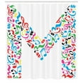 thumbnail image 3 of Ambesonne Letter M Shower Curtain, Notes Music Capital M, 69"Wx84"L, Multicolor, 3 of 3