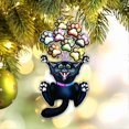 thumbnail image 3 of Adornos navideños de gato negro - Adorno colgante para árbol de Navidad - Adornos navideños 2023, 3 of 5