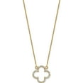 thumbnail image 2 of 14K Yellow Gold 14Ky Small Necklace Diamond Quatrefoil Design (18 X 15) Made In United States xp5050a, 2 of 5