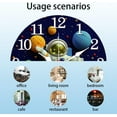 thumbnail image 3 of 3D Cute Astronaut Pattern Wall Clock 12 Inch Non-Ticking Clocks Round Starry Sky Planet Wall Hanging Clock Battery Operated for Bedroom Living Room Kitchen Office colorful DIY, 3 of 9