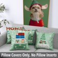 thumbnail image 3 of Green Christmas Tree Pillow Covers 18x18 Set of 4 Dog Christmas Pillow Cases Xmas Farmhouse Decor for Home Couch Sofa, 3 of 6
