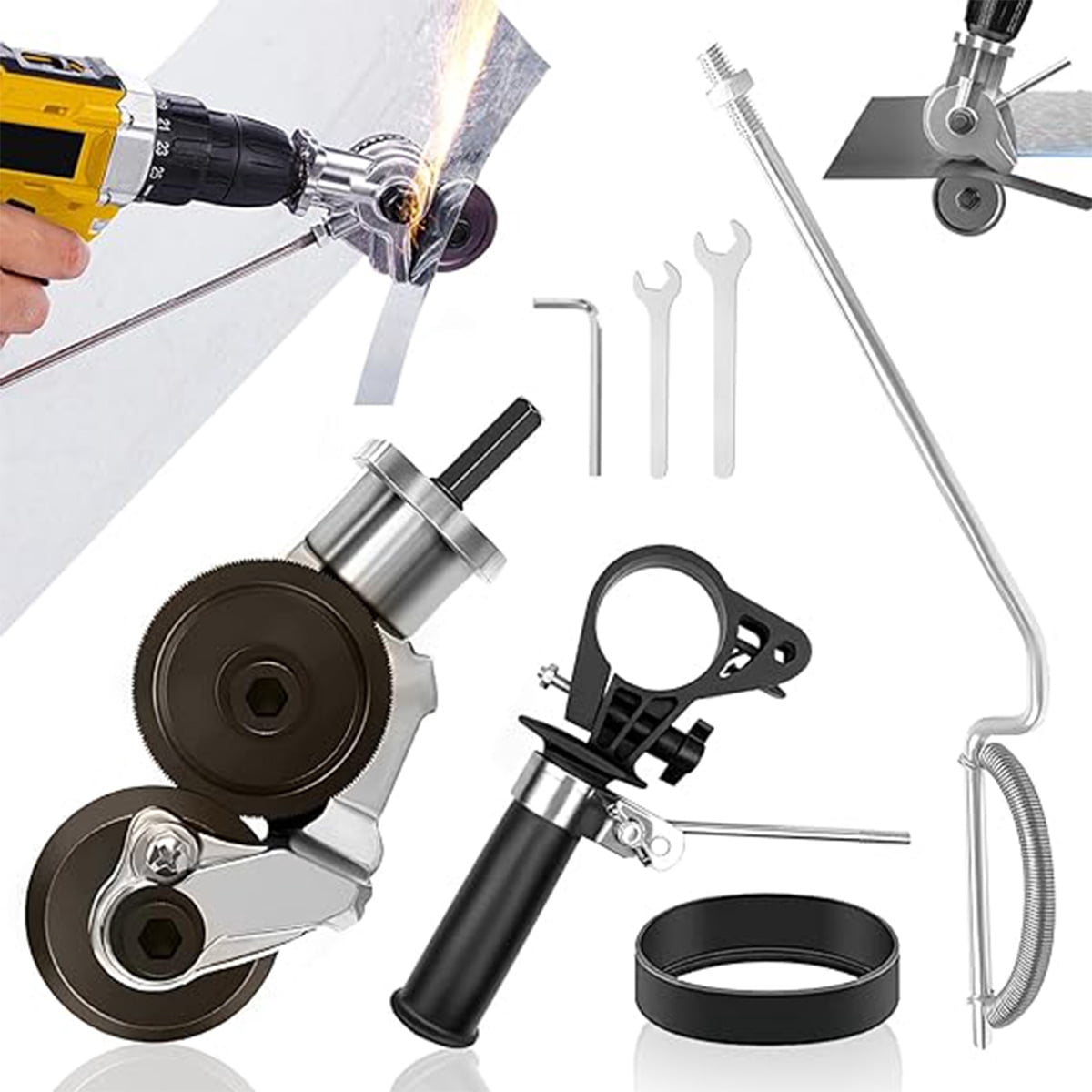EZTRONICSCORP Electric Drill Plate Cutter-Drill Cut Pro,2024 New Metal Nibbler Drill Attachment,Sheet Metal Cutter with Adapter,DIY Electric Drill Shear for Cutting Iron, Steel,Copper, Aluminum