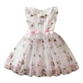 thumbnail image 2 of Girls Easter Dress Bowknot Design Dress Ruffle Short Sleeve Casual Fall Winter Holiday Flower Dress for Teens Elastic Waist for Holiday Party, 2 of 8