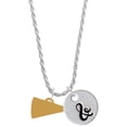 thumbnail image 1 of Delight Jewelry Acrylic 3/4" Goldtone Megaphone Silvertone Script Initial Disc - & - Charm Necklace, 20"+3", 1 of 4