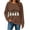 Brown, variant on Womens Halloween Sweatshirt, Spooky Season Ghost Bat Long Sleeve Crewneck Sweatshirt Army Green S-2XL