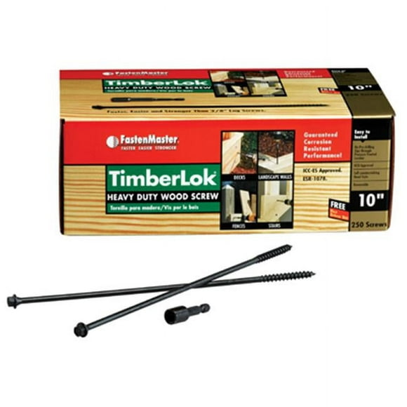 FastenMaster FMTLOK10-250 Vis de Timberlok de 10 Pouces&44; Pack - 250