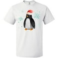 thumbnail image 3 of Inktastic Christmas Penguin in Red Santa Hat with Snowflakes T-Shirt, 3 of 5