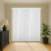 Calyx Interiors Vertical Blinds  78" Width x 84" Height, White Light-Filtering Vinyl Blinds for Sliding Glass Doors, Patio Doors & Large Windows for home or office