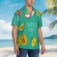 thumbnail image 3 of Kll Men'S Hawaiian Shirt Short Sleeve Button Down Beach Shirts-Tropical Fruit, 3 of 7