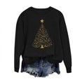 thumbnail image 4 of Womens Crewneck Sweatshirts - Christmas Tree Printed Graphic Loose Pullover Holiday Tops for Women Casual Festive (2XL, Black 09), 4 of 6
