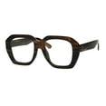 thumbnail image 1 of Trendy Vintage Thick Plastic Rectangular Mobster Boyfriend Sunglasses Tortoise Clear, 1 of 4