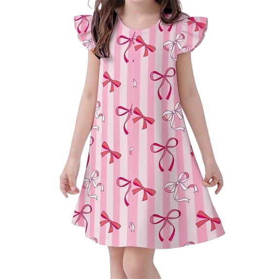 SUYIDA Girls Cute Printed Dress, Casual Top for Toddler Kids, Party Comfortable Wear