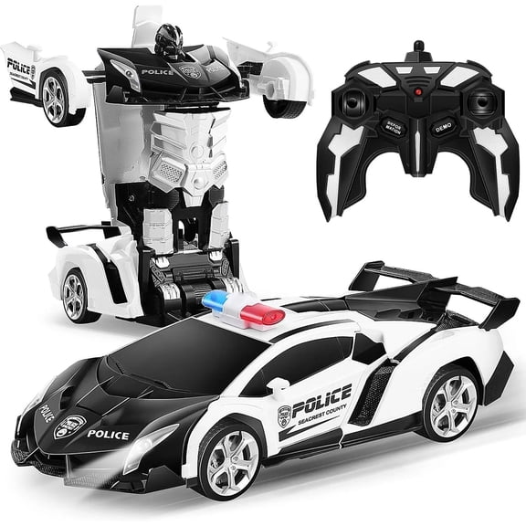 Zacro Transform RC Car Toys, 2.4Ghz 1:18 Scale Remote Control Car Transforming Robot, One-Button Deformation 360 Rotation Drifting Car Transform Toys Gift