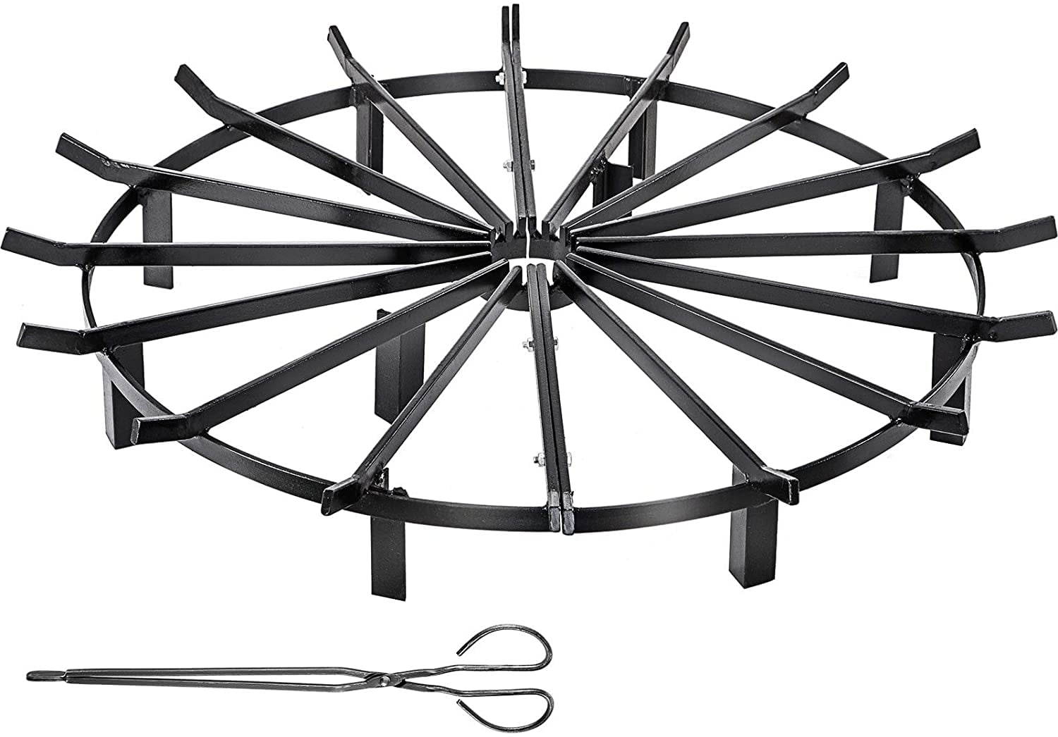 VEVOR 36 Inch Wheel Fire Grate Fire Pit Log Grate Fire Pit Grate Round ...