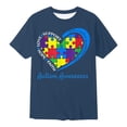thumbnail image 4 of Autism Awareness Shirt Men: Autism Acceptance T Shirt Autism Support Inspirational Short Sleeve Tee Tops(Navy,M), 4 of 4