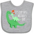 thumbnail image 3 of Inktastic It's Our First Mother's Day Cute Dinosaur Family with Hearts Boys or Girls Baby Bib, 3 of 4
