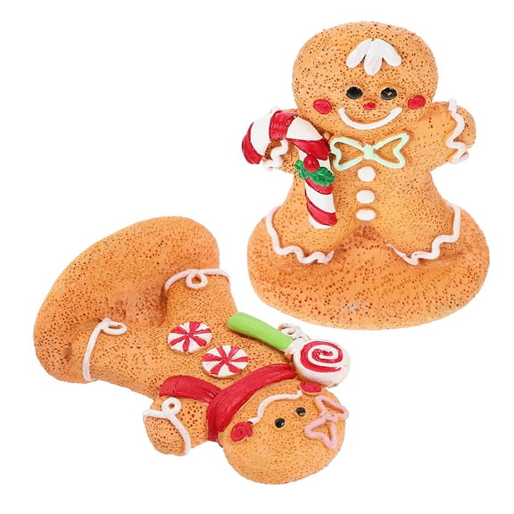 OFFIGAM Gingerbread Man Table Decor Resin Multi 2Pcs