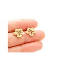 thumbnail image 3 of 4 Pairs 316L Surgical Steel Plum Blossom Gold Flower Men Women Stud Earrings, 3 of 9