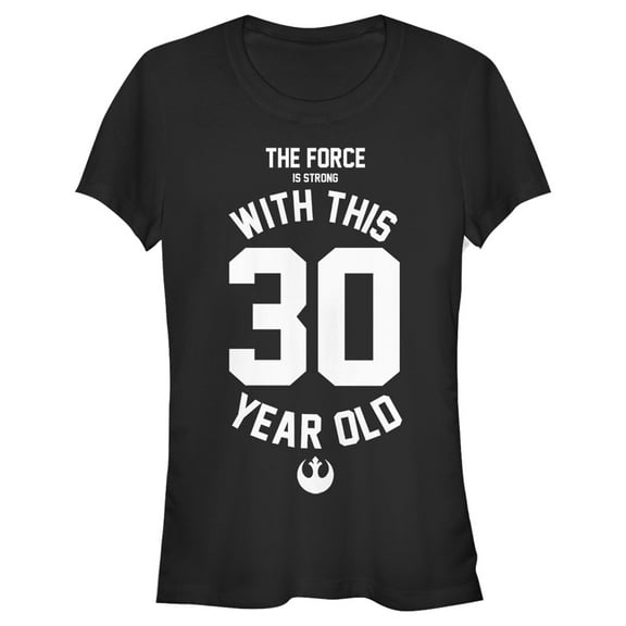 Junior's Star Wars Force Is Strong With This 30 Year Old Rebel Logo Graphic Tee Black X Large