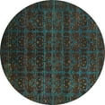 thumbnail image 1 of Ahgly Company Indoor Round Abstract Turquoise Blue Modern Area Rugs, 4' Round, 1 of 4