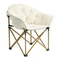thumbnail image 5 of X-Large Faux Fur Saucer Chair,Portable Camping Chair Folding Chair,Moon Chair with Plush Cushion and Metal Frame,Patio Chair with Carry Bag for Bedroom Living Room Outdoor, 5 of 9