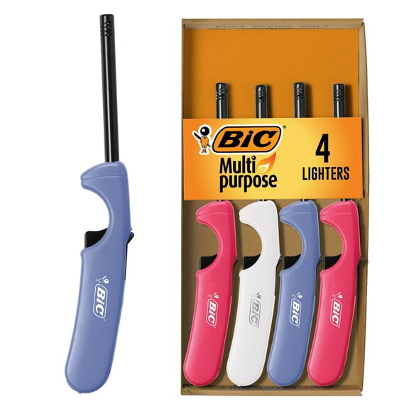 BIC Multi-purpose Candle Edition Lighter, Assorted Colors, 4-Pack