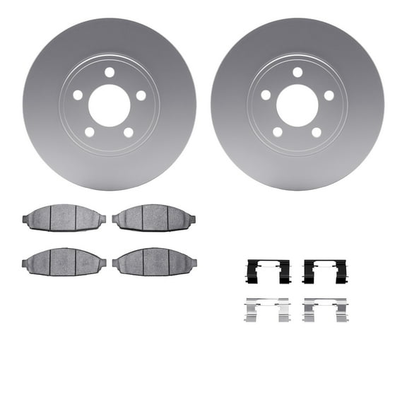 Dynamic Friction Company Front Geospec Brake Rotors with 5000 Advanced Brake Pads includes Hardware 4512-56015