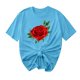 thumbnail image 1 of Camisetas de Manga Corta para Mujeres, Camiseta de Cuello Redondo Impresa de Moda, Primavera Y Verano Casual, 1 of 8