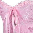 thumbnail image 5 of Corset Top for Women Lingerie Bustier Princess Floral Lace up Trim Plus Size Costume Halloween Pink 7XL, 5 of 7