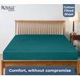 thumbnail image 6 of Royale Linens 100% Organic Cotton Fitted Sheet - Percale Weave - Super Soft Deep Pocket Bottom Sheets - Elastic Sheet King Cal Size - California King Fitted Sheets Only - (72"x84"+15", Teal), 6 of 9