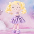 thumbnail image 4 of Gloveleya Toddler Stuffed Dolls Girl GIfts Plush Baby Doll Figure Toys Lilac Stars Dress 9 Inches, 4 of 8