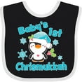 thumbnail image 3 of Inktastic Baby's 1st Chrismukkah with Cute Baby Penguin and Snowflakes Boys or Girls Baby Bib, 3 of 4