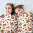 thumbnail image 5 of Fall Pumpkins Leaves Pattern Round Blanket,Comfortable Soft Flannel Throw Blanket,All Season,Warm Lightweight Blankets for Sofa Bed Couch Living Room Chair 60"x60", 5 of 5