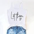 thumbnail image 5 of Camiseta sin mangas con estampado de letras para mujer - Camiseta divertida con estampado gráfico, cuello redondo informal, corte holgado - S-XXL, 5 of 5