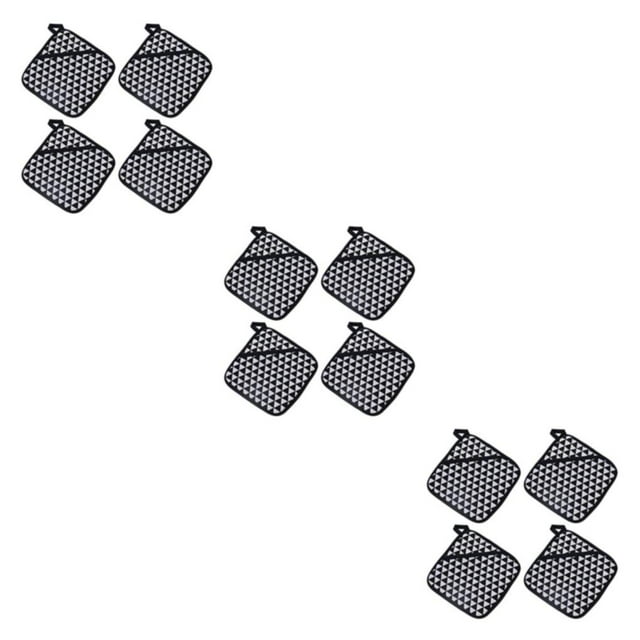 bedienty 4pcs/set Square Pot Holder Heating Resistant And Versatile Applications Easy To Clean Oven Mitts Set 3Set