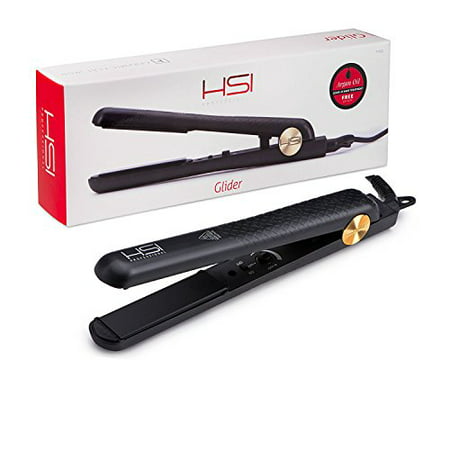 HSI Professional Ceramic Tourmaline Ionic Flat Iron, With Travel Size Argan Oil Leave In Hair Treatment, Worldwide Dual Voltage