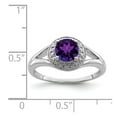 thumbnail image 4 of White Sterling Silver Ring Band Gemstone (02) February Amethyst Round Purple Diamond, 4 of 4